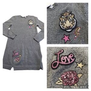 Place Soft & Cozy Embellished Tiger Princess Love Dress Gray Winter XXL (16)